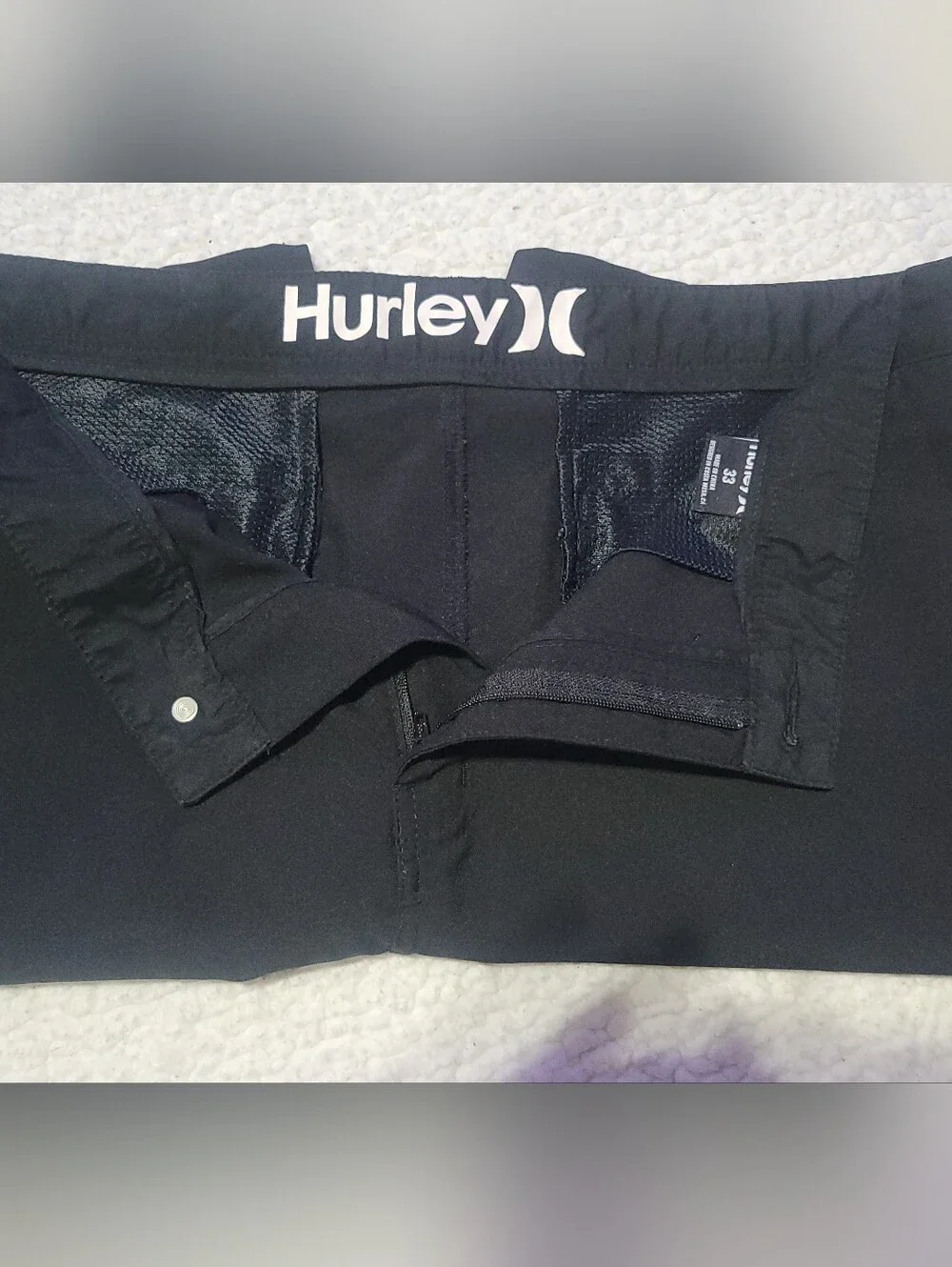 Hurley Black Flat-Front Men's Shorts